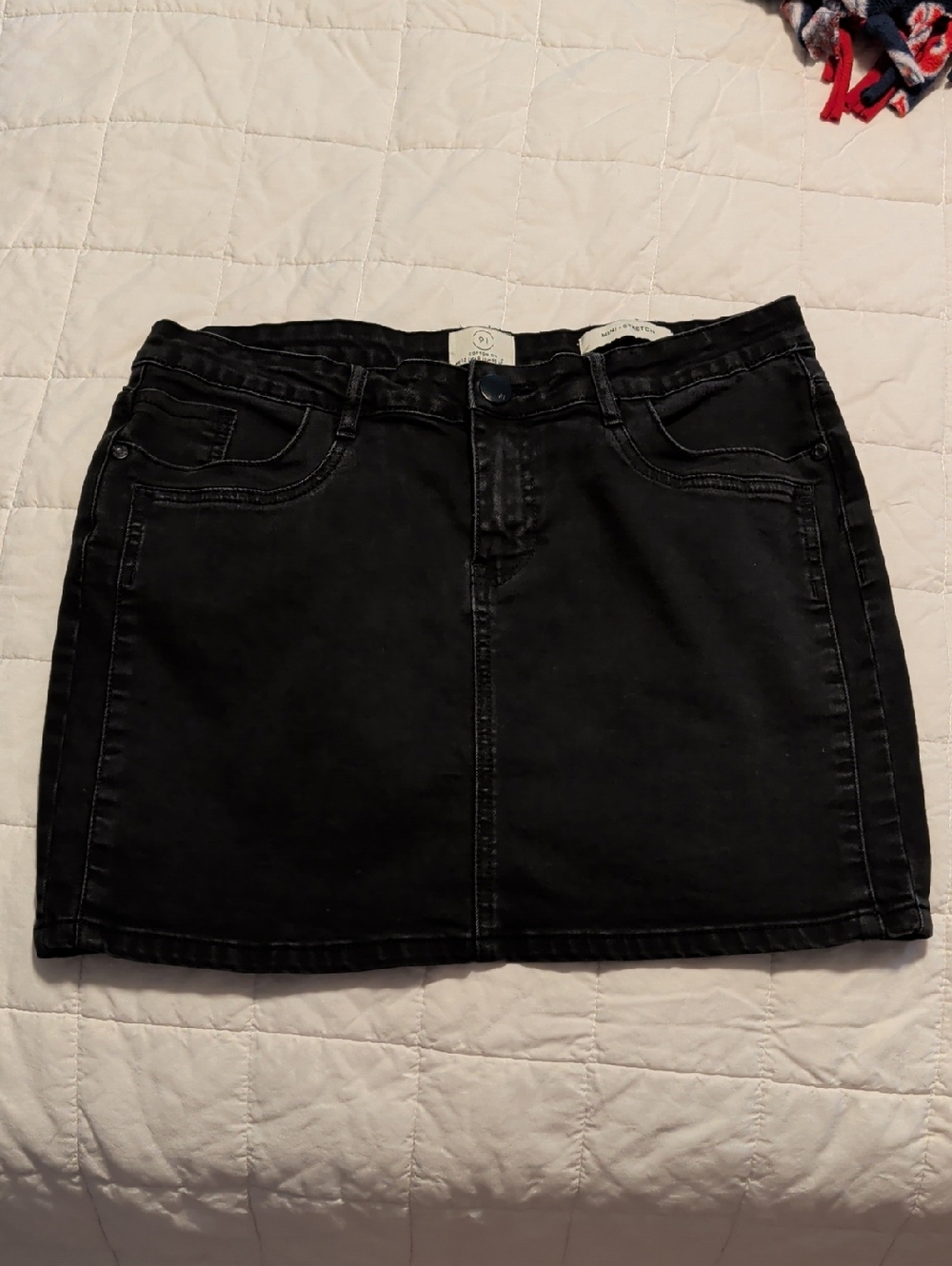 Cotton On Black Denim Mini Skirt